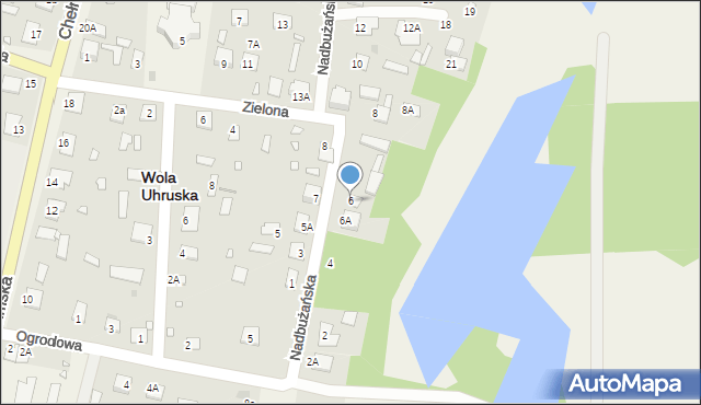 Wola Uhruska, Nadbużańska, 6, mapa Wola Uhruska