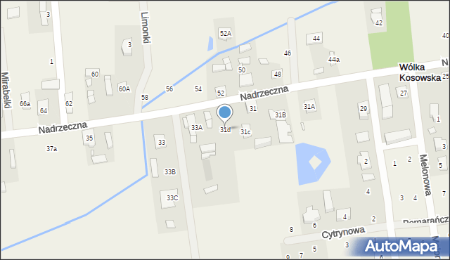 Wólka Kosowska, Nadrzeczna, 31d, mapa Wólka Kosowska