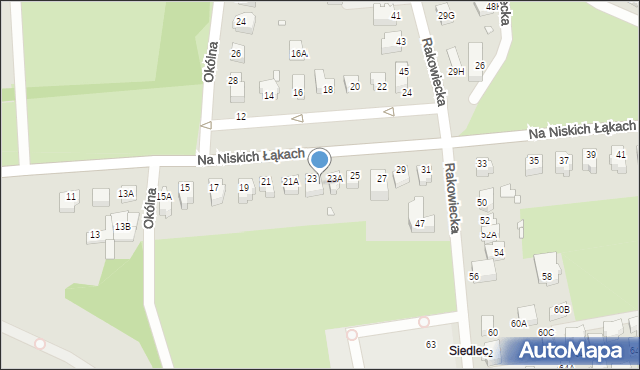 Wrocław, Na Niskich Łąkach, 23B, mapa Wrocławia