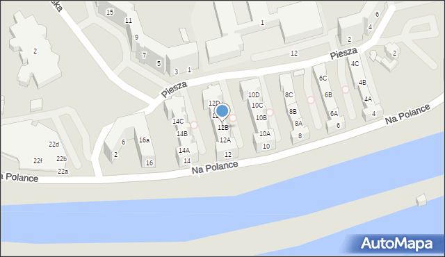 Wrocław, Na Polance, 12B, mapa Wrocławia