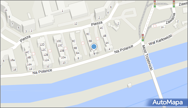 Wrocław, Na Polance, 6, mapa Wrocławia