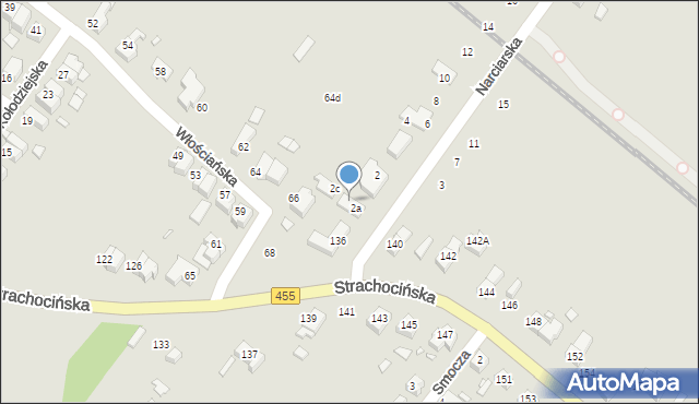 Wrocław, Narciarska, 2b, mapa Wrocławia