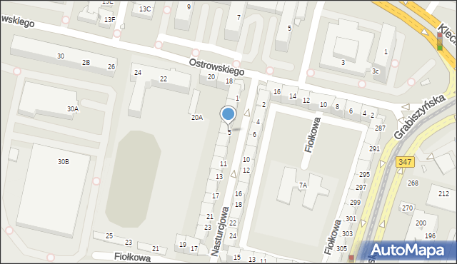 Wrocław, Nasturcjowa, 5, mapa Wrocławia