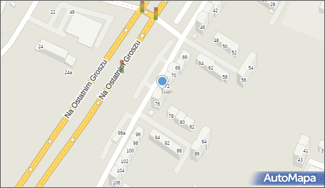 Wrocław, Na Ostatnim Groszu, 74, mapa Wrocławia