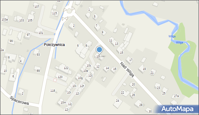 Wrząsowice, Nad Wilgą, 10a, mapa Wrząsowice