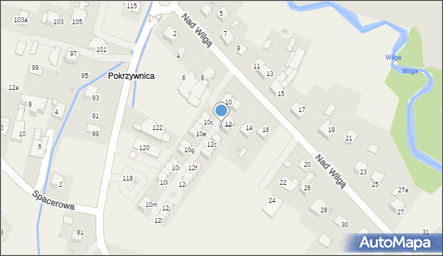 Wrząsowice, Nad Wilgą, 12a, mapa Wrząsowice