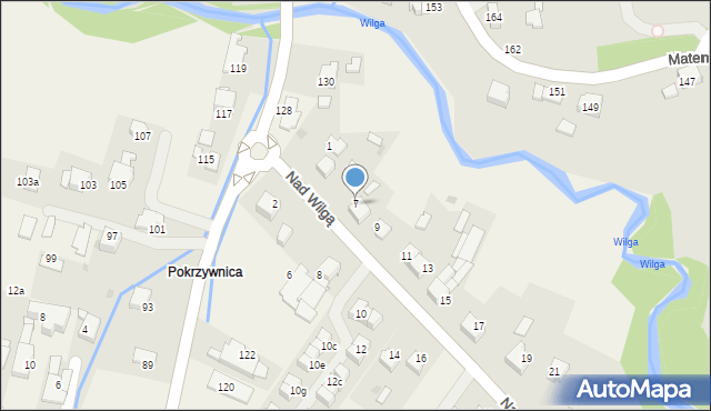 Wrząsowice, Nad Wilgą, 7, mapa Wrząsowice