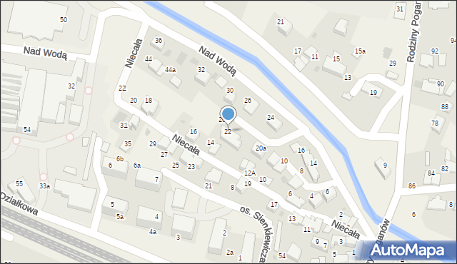 Zabierzów, Nad Wodą, 22, mapa Zabierzów