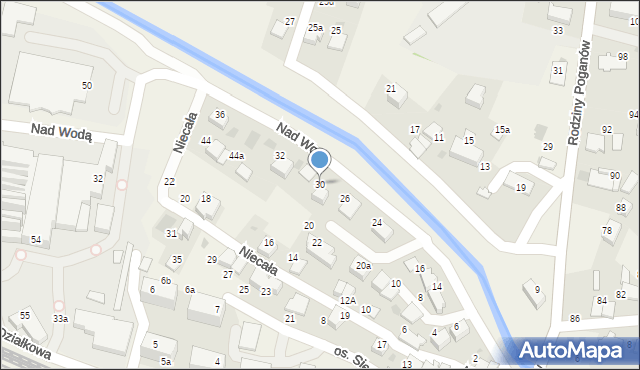 Zabierzów, Nad Wodą, 30, mapa Zabierzów