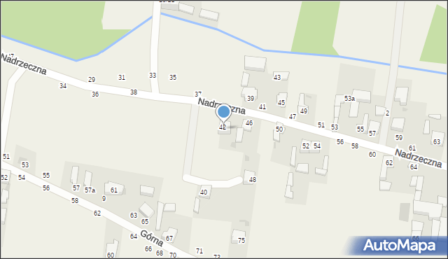 Zaborów Drugi, Nadrzeczna, 44, mapa Zaborów Drugi