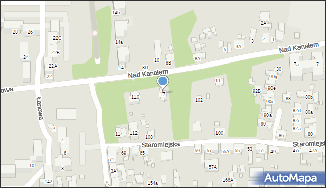 Zabrze, Nad Kanałem, 17, mapa Zabrza