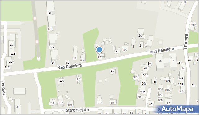 Zabrze, Nad Kanałem, 8A, mapa Zabrza