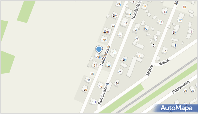 Zagościniec, Nadrzeczna, 32, mapa Zagościniec