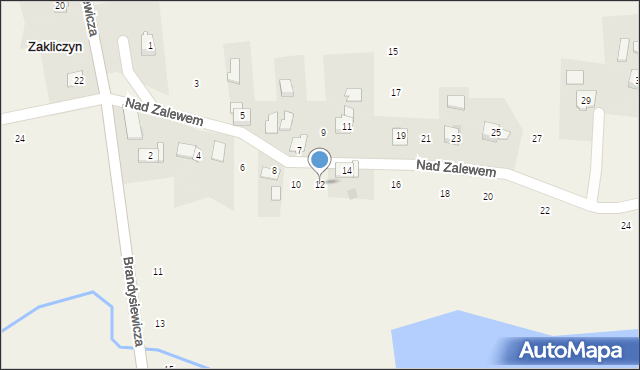 Zakliczyn, Nad Zalewem, 12, mapa Zakliczyn