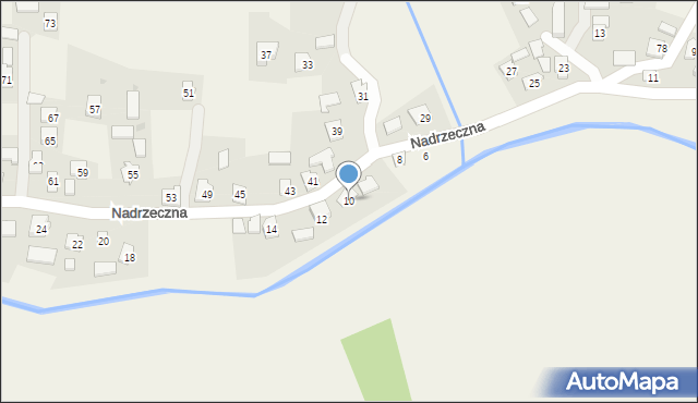 Zarzecze, Nadrzeczna, 10, mapa Zarzecze