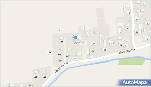 Zarzecze, Nadrzeczna, 109, mapa Zarzecze