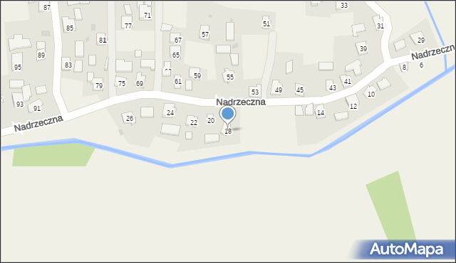 Zarzecze, Nadrzeczna, 18, mapa Zarzecze