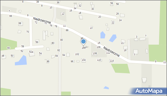 Zawiszyn, Nadrzeczna, 100, mapa Zawiszyn