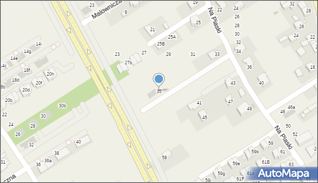 Zielonki, Na Piaski, 35, mapa Zielonki