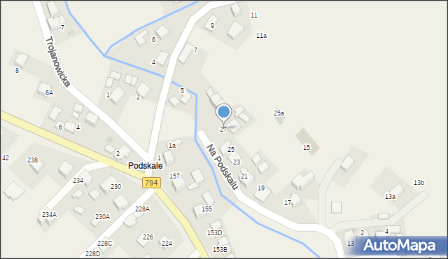 Zielonki, Na Podskalu, 27, mapa Zielonki