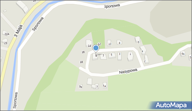 Złotoryja, Nasypowa, 9, mapa Złotoryja