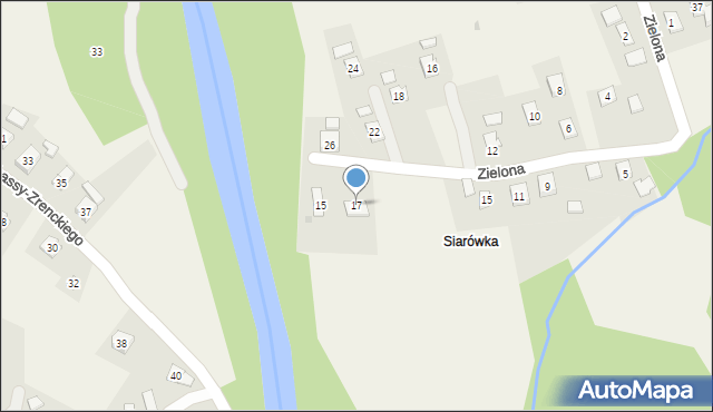 Zręcin, Nadbrzeżna, 17, mapa Zręcin