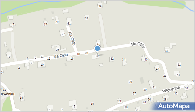 Żywiec, Na Oklu, 22, mapa Żywiec