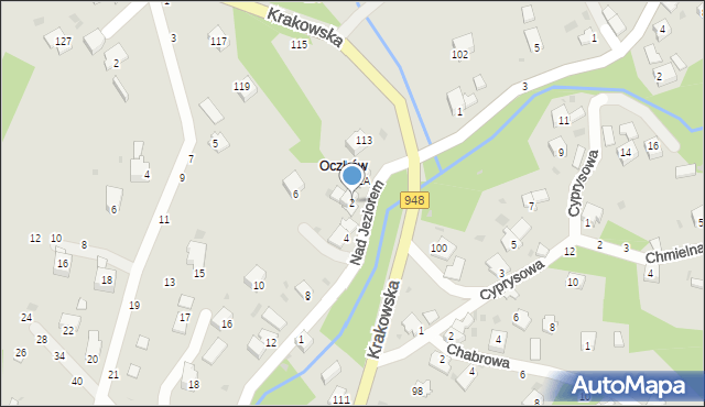 Żywiec, Nad Jeziorem, 2, mapa Żywiec