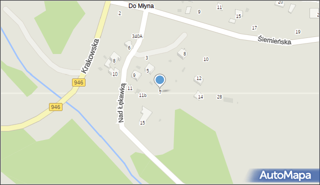 Żywiec, Nad Łękawką, 7, mapa Żywiec