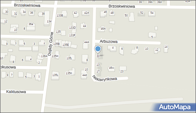 Białystok, Nektarynkowa, 11, mapa Białegostoku