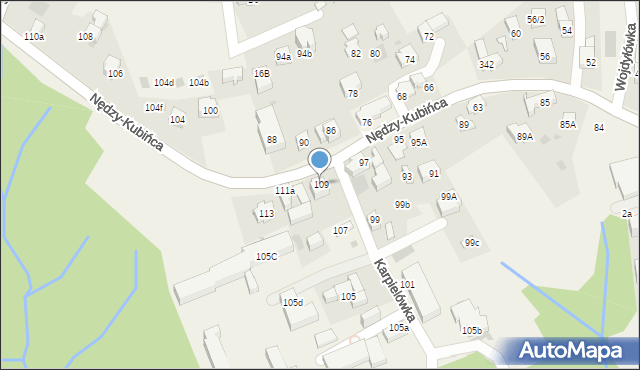 Kościelisko, Nędzy-Kubińca, 109, mapa Kościelisko