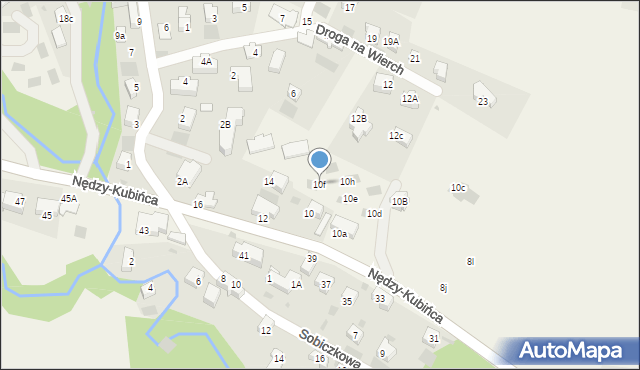 Kościelisko, Nędzy-Kubińca, 10f, mapa Kościelisko