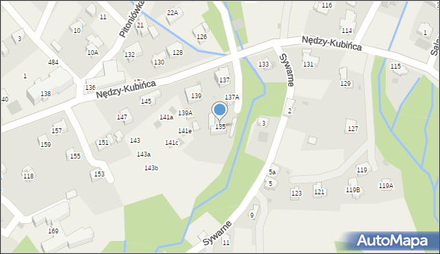 Kościelisko, Nędzy-Kubińca, 135, mapa Kościelisko