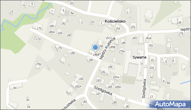 Kościelisko, Nędzy-Kubińca, 156A, mapa Kościelisko