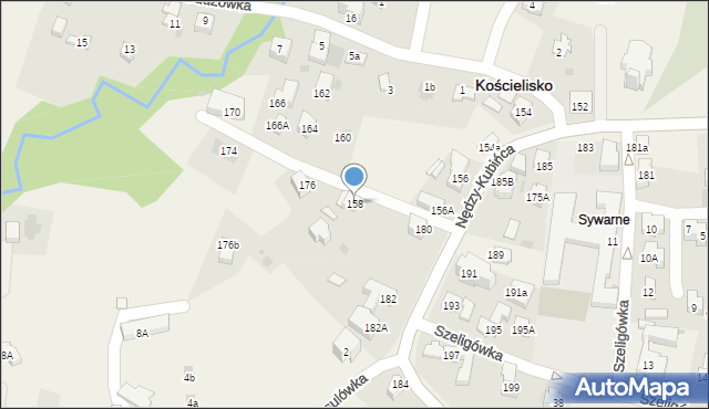 Kościelisko, Nędzy-Kubińca, 158, mapa Kościelisko