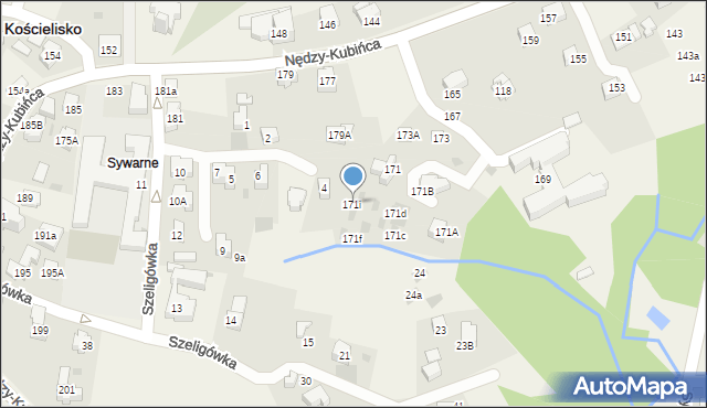 Kościelisko, Nędzy-Kubińca, 171i, mapa Kościelisko