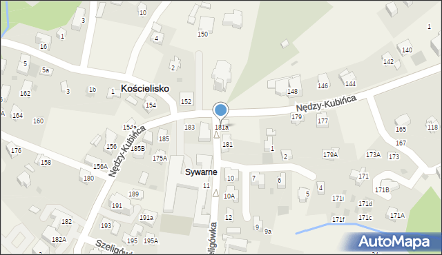 Kościelisko, Nędzy-Kubińca, 181a, mapa Kościelisko