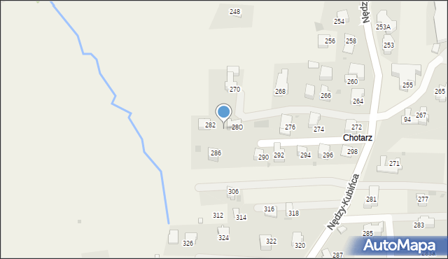 Kościelisko, Nędzy-Kubińca, 284, mapa Kościelisko