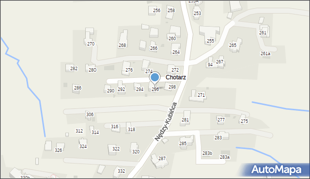 Kościelisko, Nędzy-Kubińca, 296, mapa Kościelisko