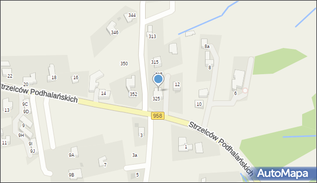 Kościelisko, Nędzy-Kubińca, 325a, mapa Kościelisko