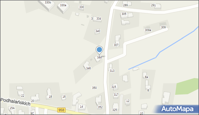 Kościelisko, Nędzy-Kubińca, 344, mapa Kościelisko