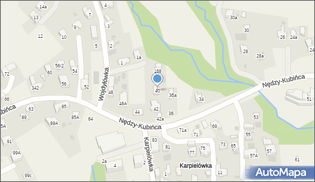 Kościelisko, Nędzy-Kubińca, 40, mapa Kościelisko