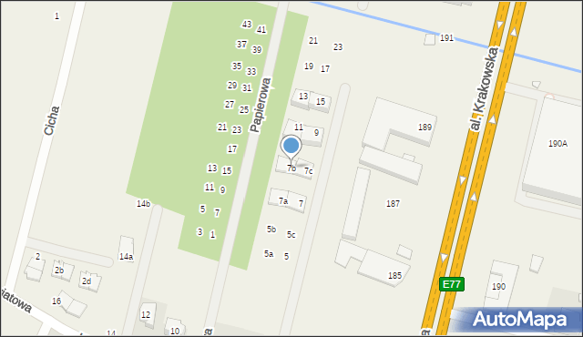 Łazy, Nefrytowa, 7b, mapa Łazy