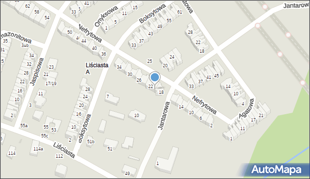 Łódź, Nefrytowa, 20, mapa Łodzi