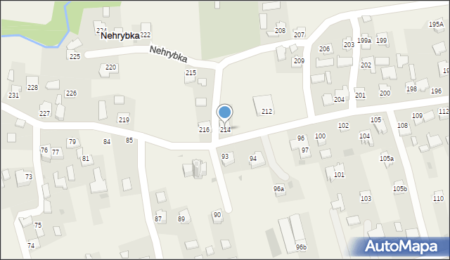 Nehrybka, Nehrybka, 214, mapa Nehrybka