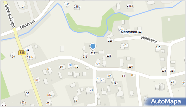 Nehrybka, Nehrybka, 228, mapa Nehrybka