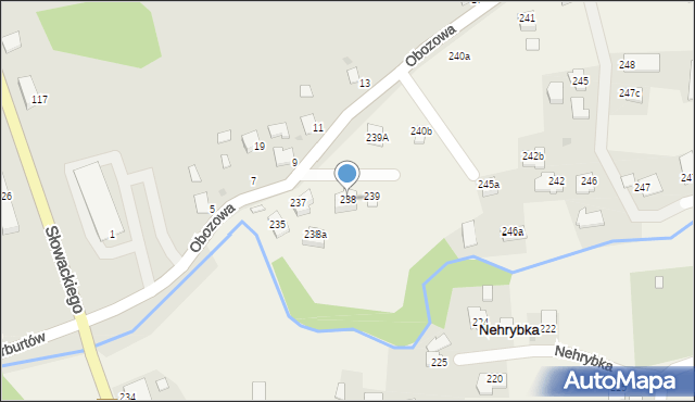 Nehrybka, Nehrybka, 238, mapa Nehrybka