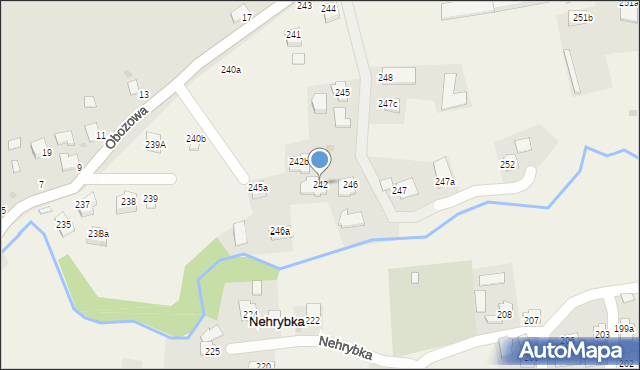 Nehrybka, Nehrybka, 242, mapa Nehrybka