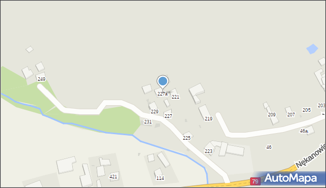 Nowe Brzesko, Nękanowice, 227a, mapa Nowe Brzesko