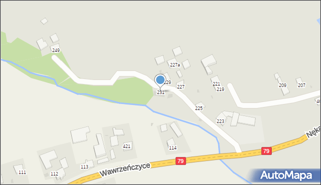 Nowe Brzesko, Nękanowice, 231, mapa Nowe Brzesko